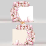 arche decorative moderne rose ornement boules differentes tailles elegante event photography studio anniversaire mariage