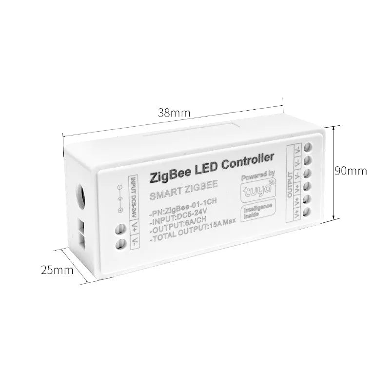 contrôleur led zigbee smart 12v 24v rgb cct interrupteur alexa blanc moderne