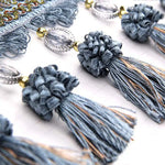 pompons décoratifs bleu gris beige rose marron vert texturé brillant élégants partie bricolage