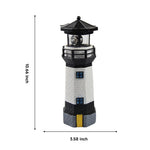 phare solaire led rouge noir decoration exterieure rotatif jardin cour patio festive