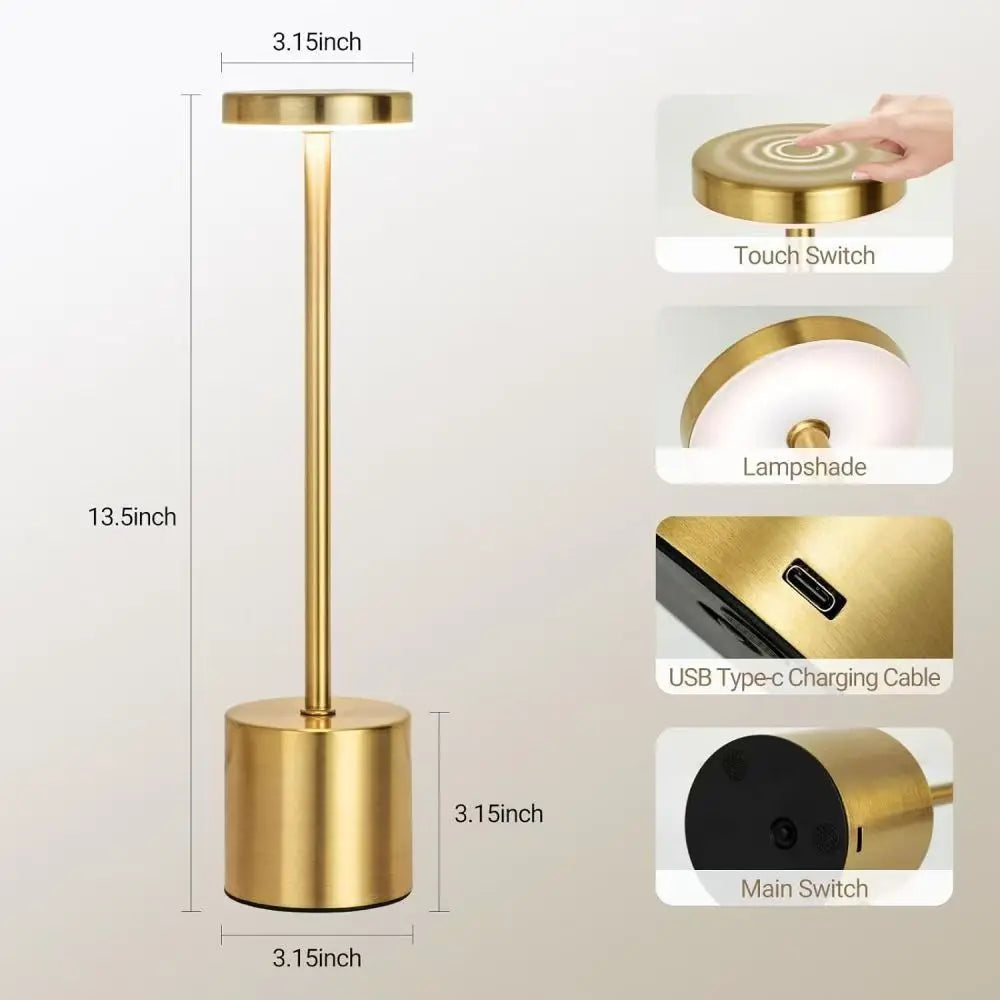 lampe table or rechargeable usb gradation continue tactile couleurs moderne veilleuse chambre décoration