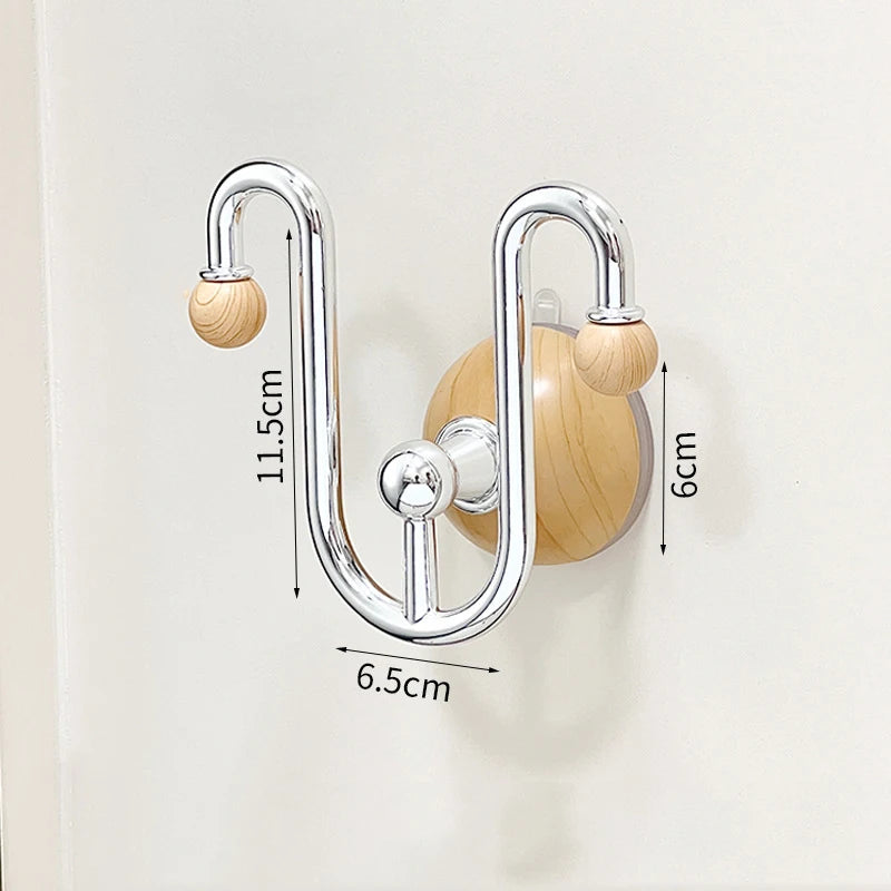 support mural ventouse sandales moderne boule bois cuir tissé beige marron adhésif almacenamiento