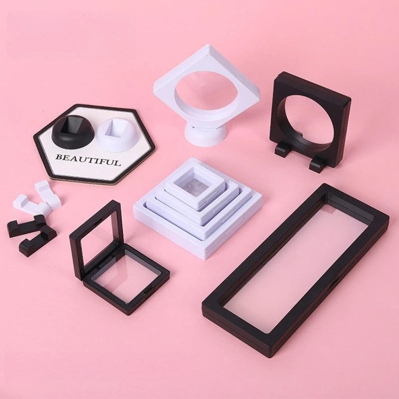 boîtes présentation transparentes modernes bijoux noir blanc plastique 20 pièces organiser bijoux bagues bracelets