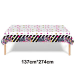 nappe jetable 90s anniversaire graphique cassette audio noir rose jaune bleu festive retrogaming tableDecoration