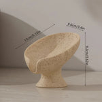 porte savon support feuille céramique texturée minimaliste salle bain ovale blanc beige