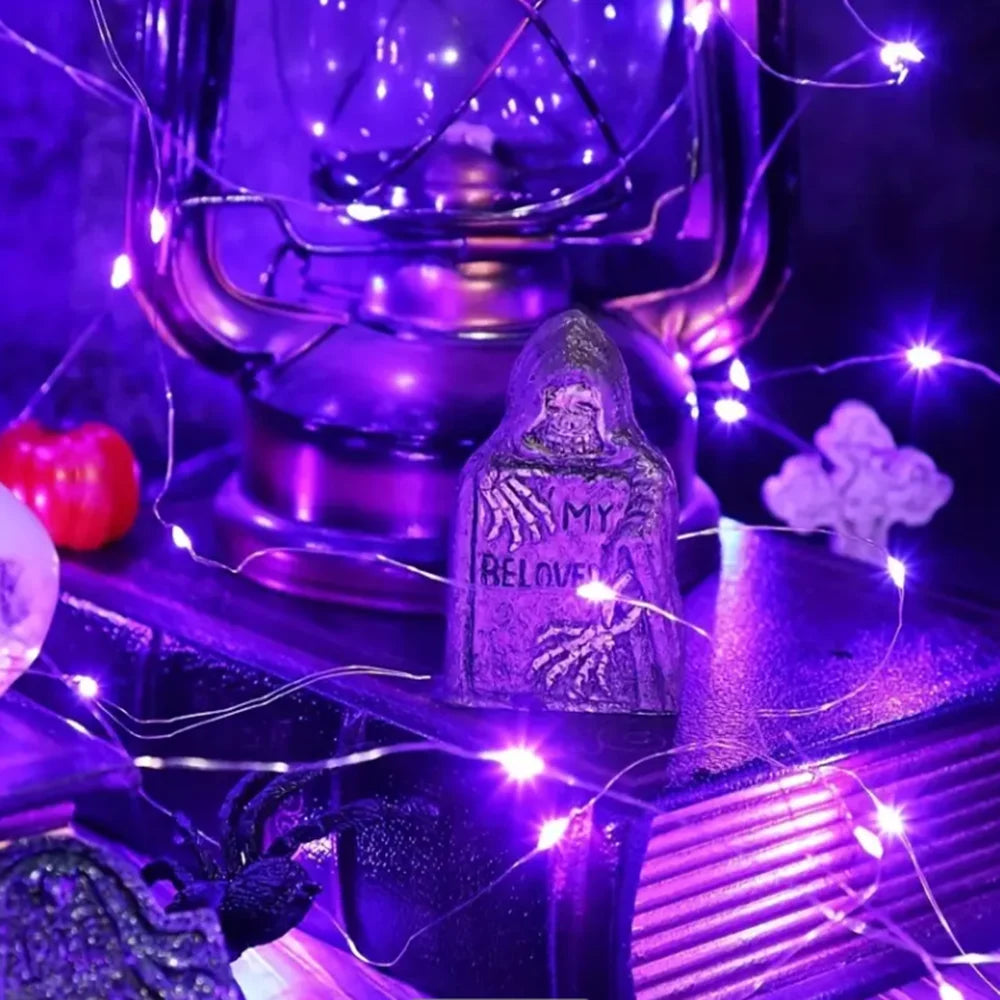 guirlande lumineuse 50 led 5m violet filament led moderne noël décoration chambre vacances