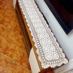 nappe dentelle fleur coton blanc cassé motif floral texture ajourée vintage rustique 140cm farmhouse