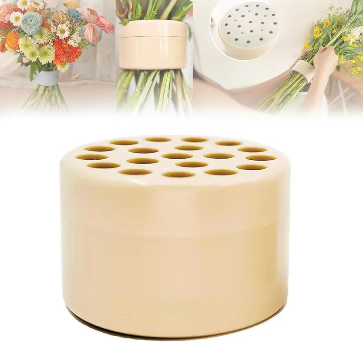 support tige transparent moderne pot fleurs adhésif trou hexagonal DIY art floral