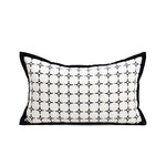 coussins jacquard modernes motifs floraux géométriques blanc noir vert beige marron 45x45cm 30x50cm
