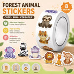 sticker animaux forêt multicolore dessin animé adhésif récompense enfant emballage cadeau festif différents