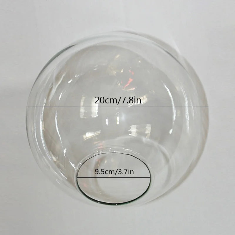 abat jour verre transparent moderne diamètre 13cm 15cm 18cm 20cm 25cm