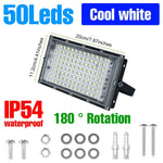 projecteur led extérieur moderne 220v noir 4vis 4rondelles 2clous 274mm139mm