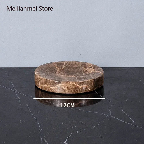 ensemble accessoires salle bain marbre marron noir doré distributeur savon porte brosse dents