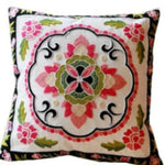 taies d'oreiller coton polyester ethnique floral brodées couleurs vives motifs géométriques coussins deco 45x45cm