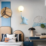 lampe murale moderne ours peluche blanche rose bleu adhésif cartoon chambre enfant