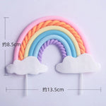 décoration gâteau licorne arc ciel nuages étoiles anniversaire enfant joyeux festif sixième troisième