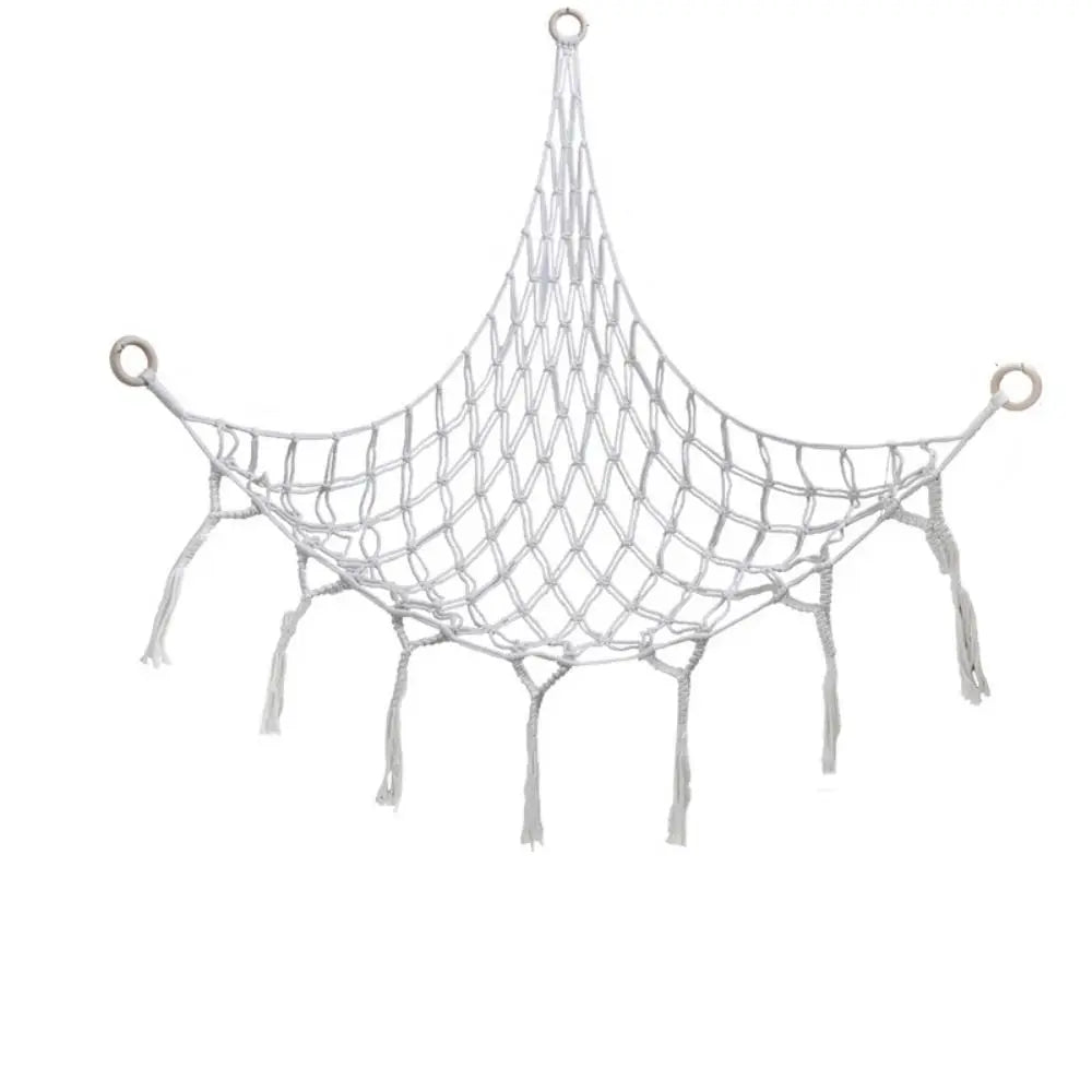 filet tressé boho blanc suspendu angle grande capacité opacité artisanal anneau métallique réutilisable chambre