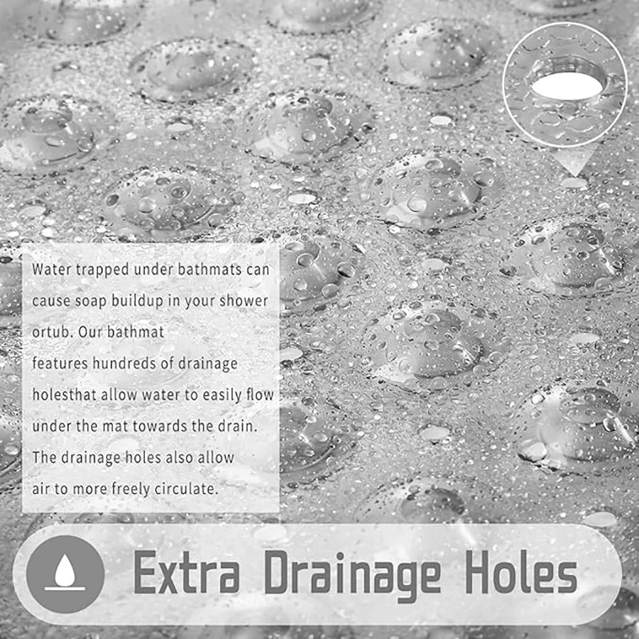 tapis douche moderne perforé drainage anti dérapant salle bain gris clair vert rose suctionolvable