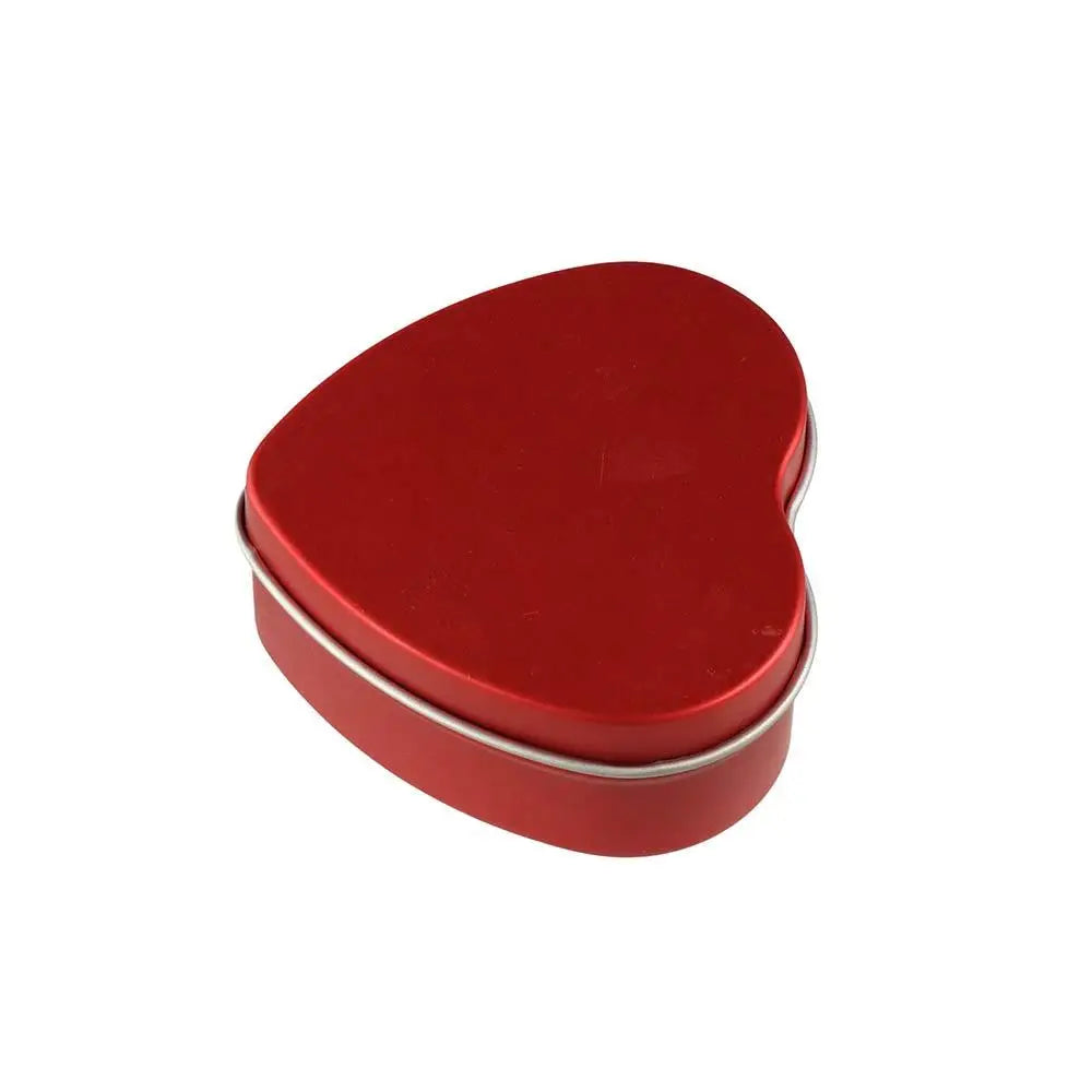 boîtes métal forme cœur argentées rouges modernes réutilisables bijoux décoration