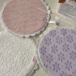 serviettes table dentelle rose clair blanc beige marron violet classiques opaques