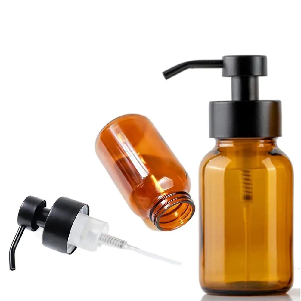 distributeur savon mousse verre moderne minimaliste 250ml 400ml marron translucide pompe pression