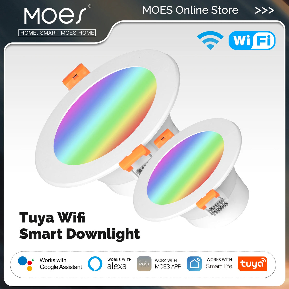 spot led intelligent wifi rgb changement couleur lumiere froide chaude moderne 9w 12w 800lm