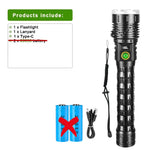 projecteur led rechargeable longue portée lumiere intense tactique hightech mode variateur résistant chocs