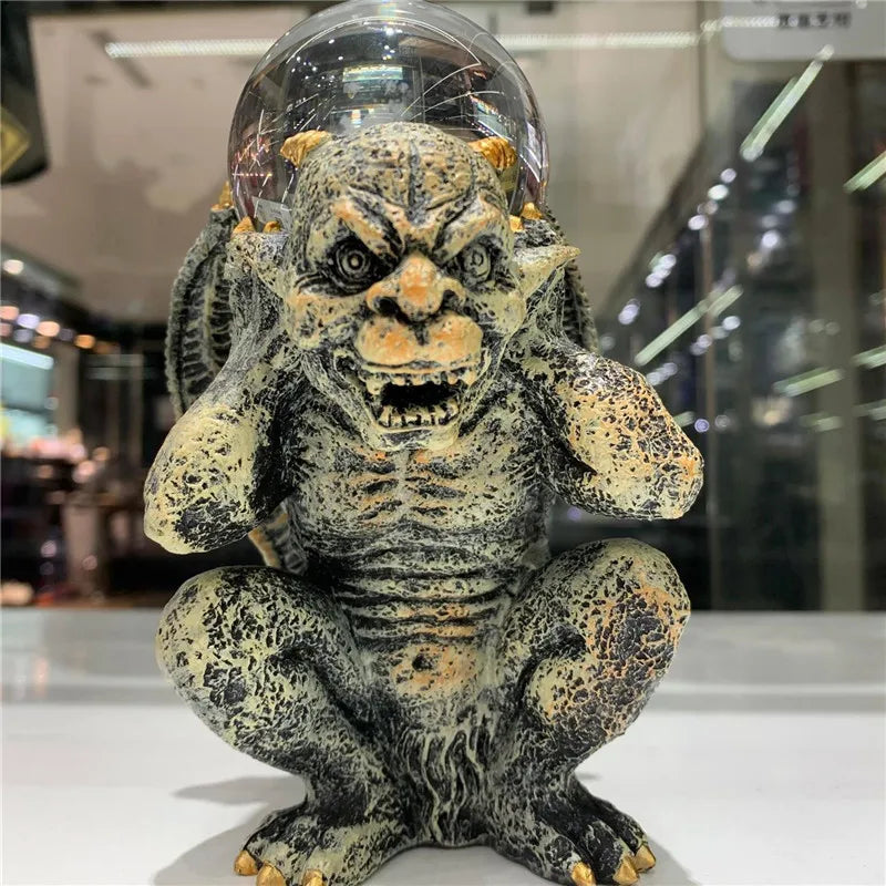 statue pierre agate texturée détails sculpturaux vert beige noir fantaisie gothique décoration maison erotique