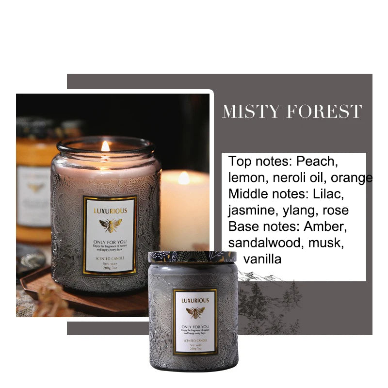 bougies parfumées soja aromathérapie gris métallisé dentelle élégantes decoration maison sérénité Baltic Amber Misty
