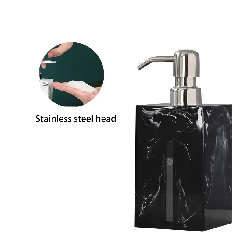 distributeur savon liquide céramique marbre blanc noir vert moderne salle bain parfum fleurs séchées
