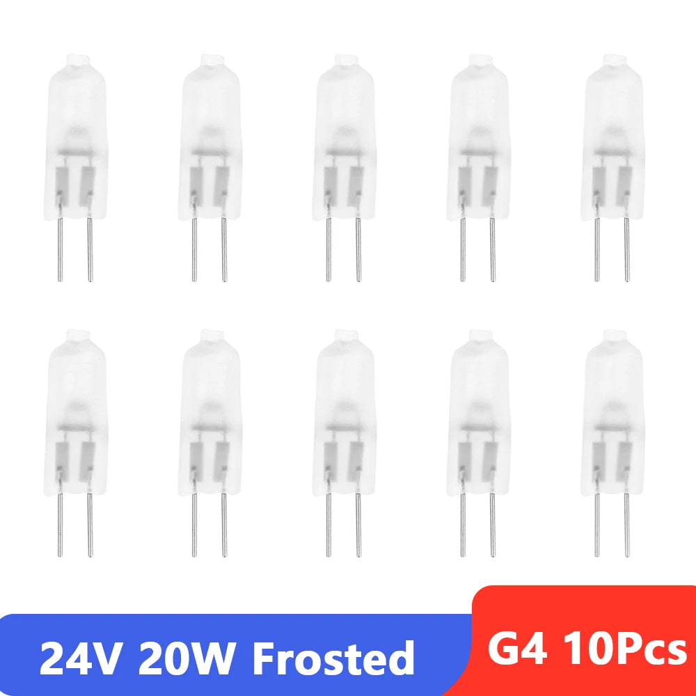 ampoules halogènes g4 transparentes opalescentes 24v 220v blanc chaud classique 10w 20w 35w 50w