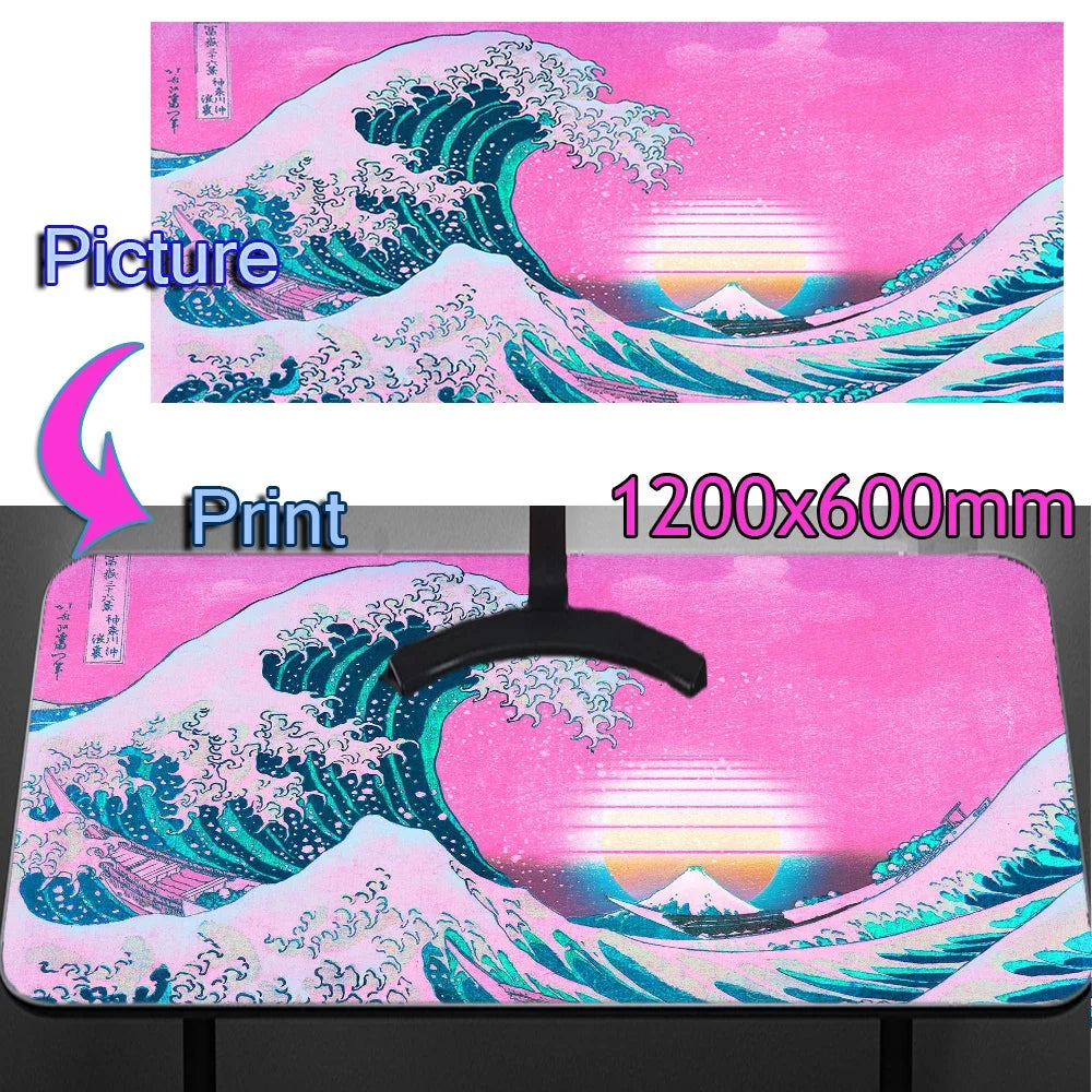 tapis souris moderne noir imprimé clips antibactérien waterproof polyester