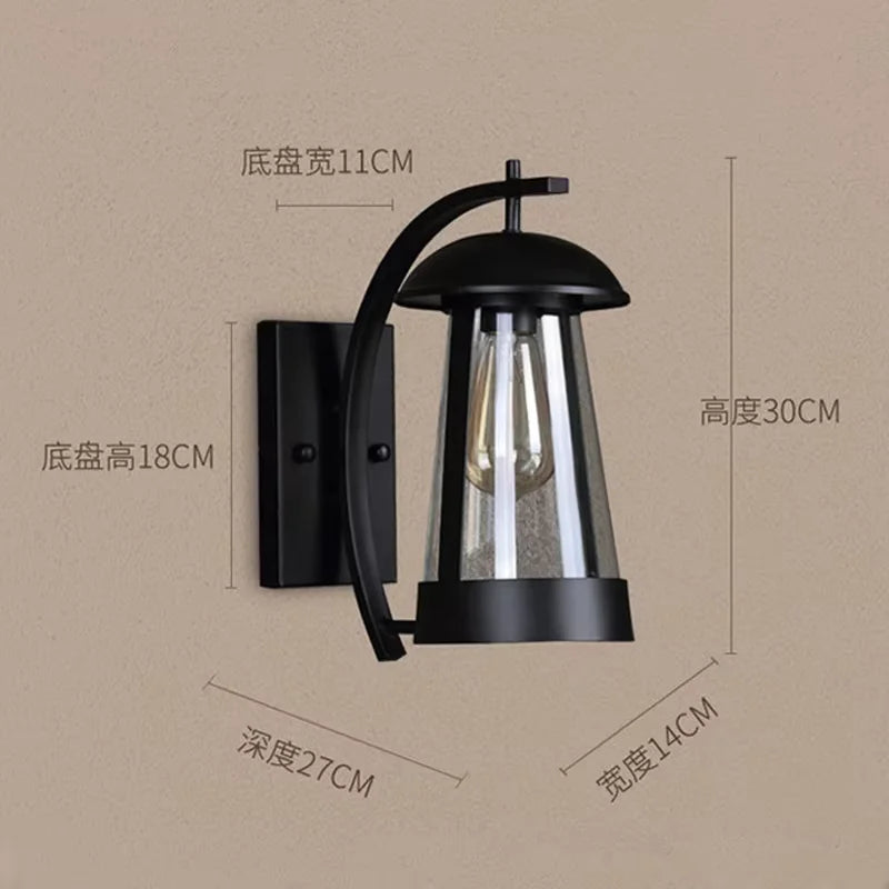 lampe murale moderne aluminium noir transparent éclairage extérieur contemporain fixée verre borosilicaté led