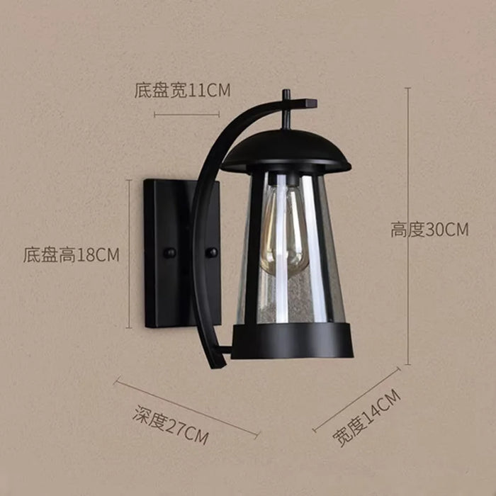 lampe murale moderne aluminium noir transparent éclairage extérieur contemporain fixée verre borosilicaté led