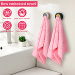 serviettes bain coton embossées rose moderne haute absorption 75x35cm set pièces