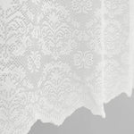 rideau pastoral dentelle florale transparent beige clair bord festonné décoration fenêtre maison