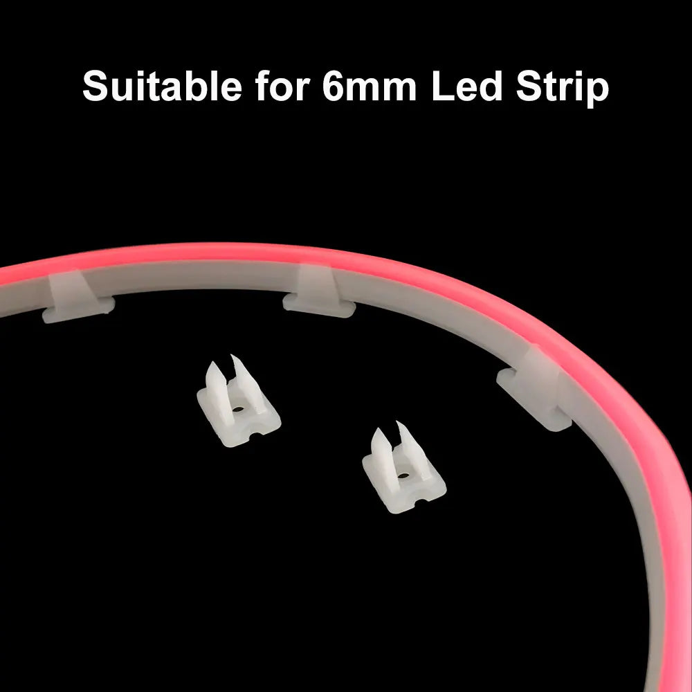 clips fixation ruban led blancs plastique lisse pratique robuste 4mm 10mm 6mm 9mm 11mm