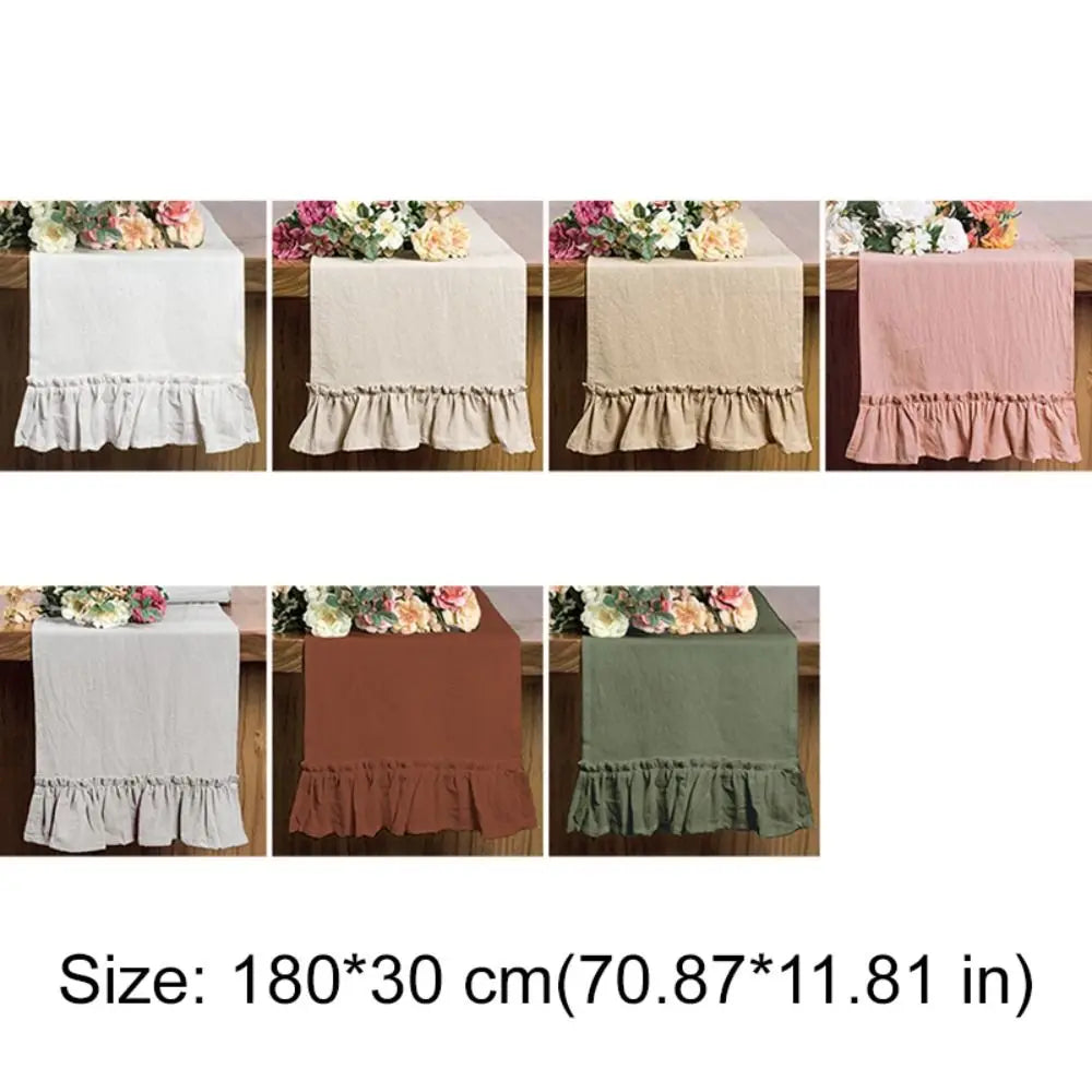 table cuisine chemin table vert foncé blanc classique rustique lavable réutilisable pâques noëlalloween valentin