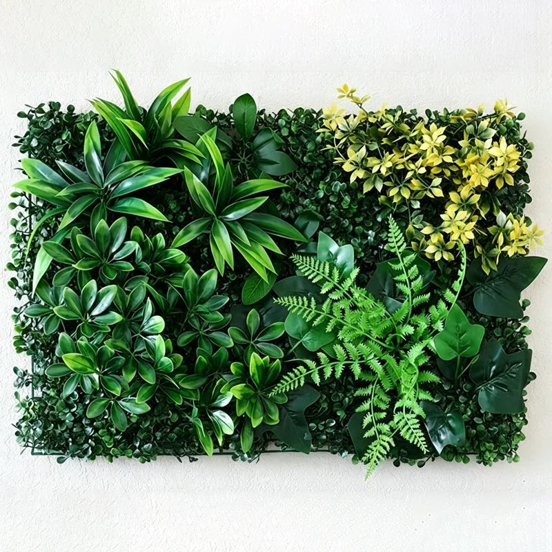 décoration extérieure panneau mural végétal artificiel herbe feuilles fleurs moderne naturelextérieur jardin maison terrace