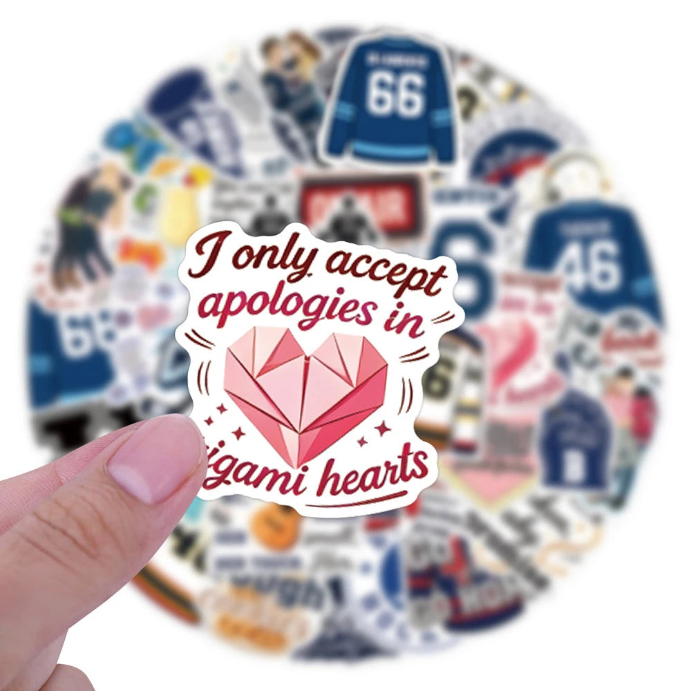 sticker adhésif motifs hockey coeurs citations personnes instruments variés populaire