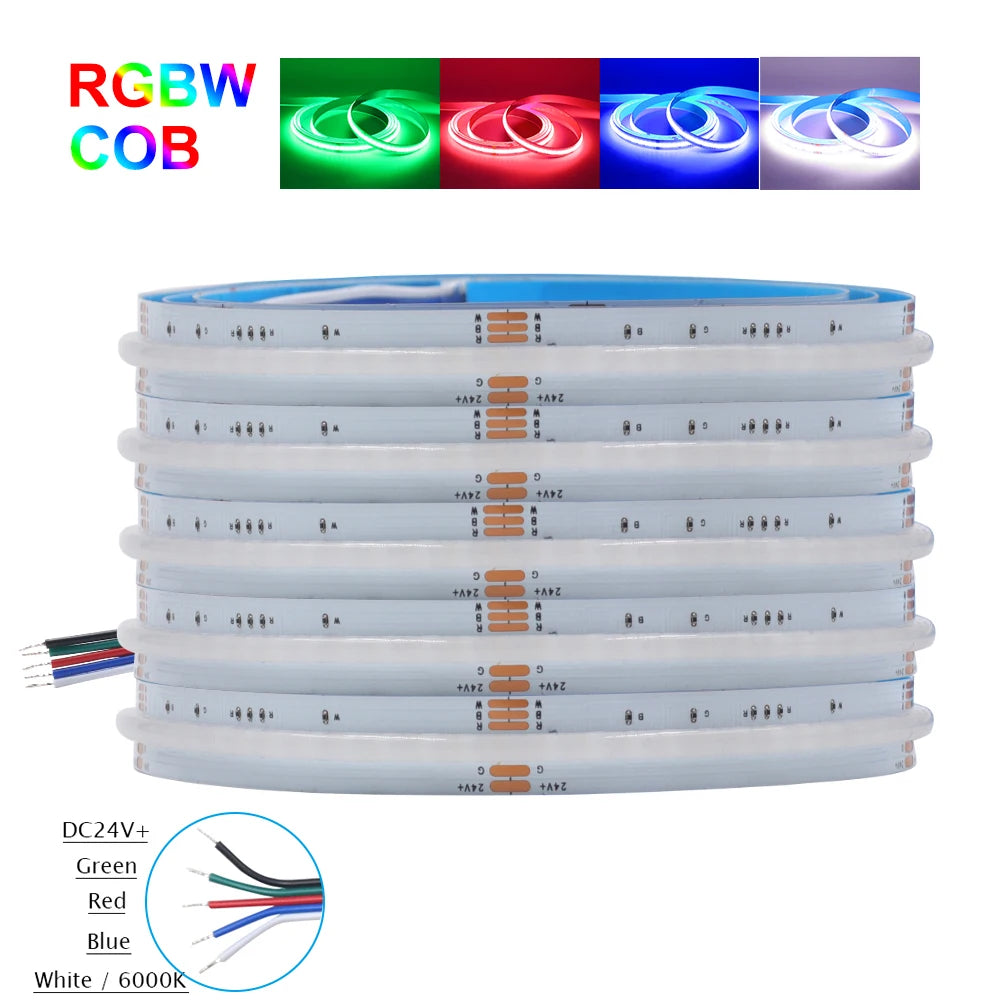 ruban led flexible blanc moderne 24v 840leds rgb cct adhésif inclusion câbles connecteurs