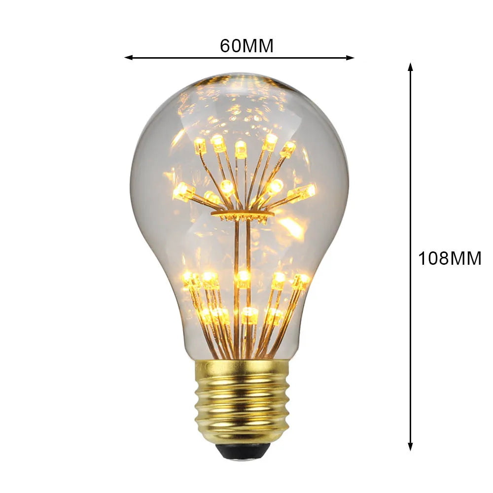 ampoules led décoratives vintage transparentes filament feuilles dorées opalescentes culot e27