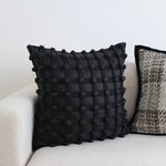 housse coussin moderne nordique motif géométrique noir blanc polyester coton lavable 30x50cm 45x45cm 50x50cm