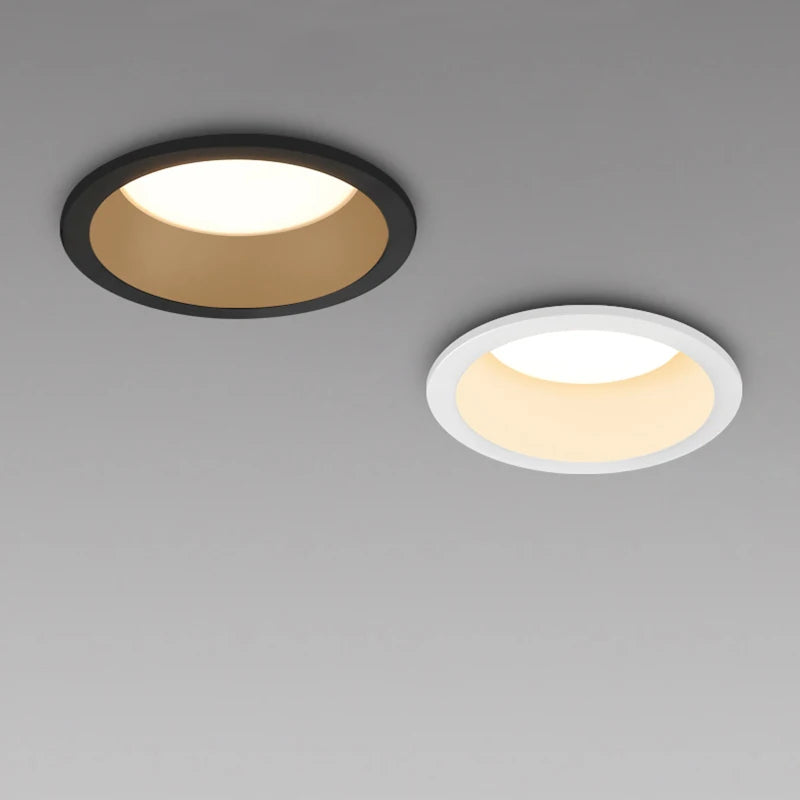 spot led encastré anti éblouissement moderne salon chambre blanc noir aluminium intérieur maison