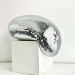décoration intérieure boule miroir argentée moderne effet mosaïque brillant disco ball