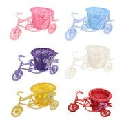 jardinière vélo panier tressé fleurs artificielles vintage rose bleu violet