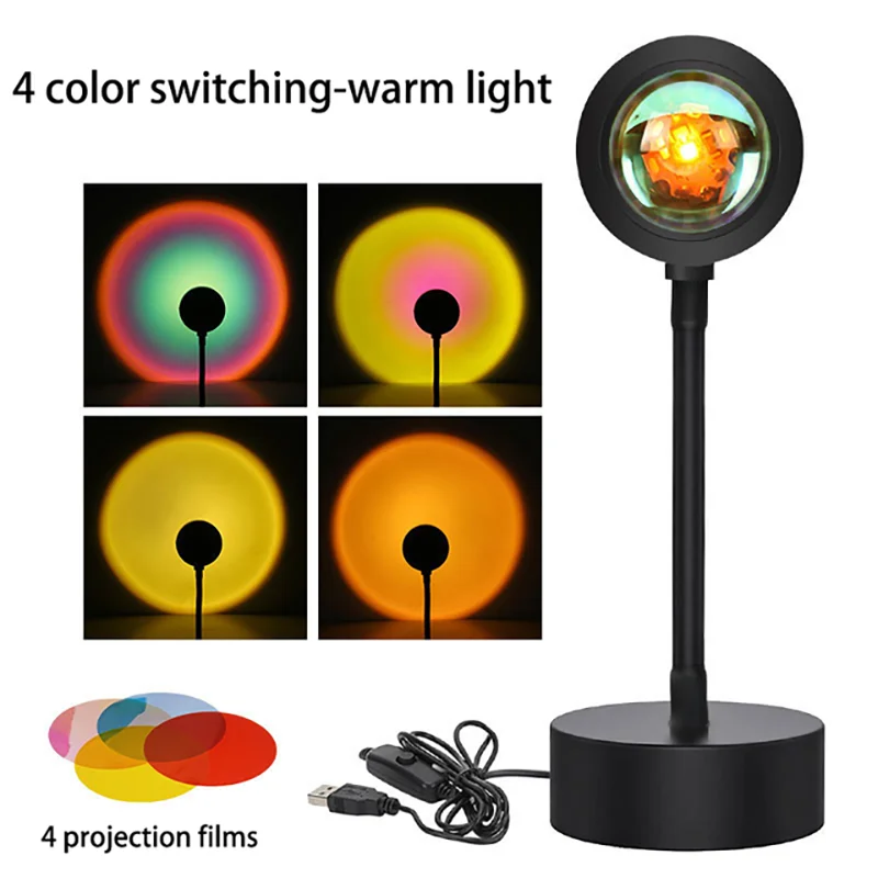 projecteur usb led ambiance boule nuit projection motifs lumineux décoratif moderne chaleureux posable films