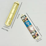 décoration religieuse mezuzah noir blanc doré pommegranate vine hébreux floral motifs rectangle