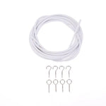 rideaux modernes kit cordon polyester crochets chevilles blanc argenté minimaliste