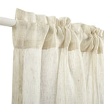 rideaux porte blanc cassé semi transparent texture lin rustique deux panneaux ceinture assortie